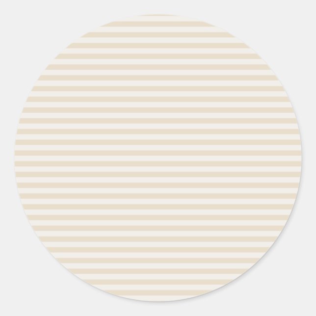Kleine Streifen Beige Ivory Classic Rundkleber Runder Aufkleber (Vorderseite)