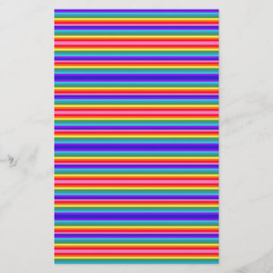 Kleine Streifen mit Regenbogenfarben Briefpapier