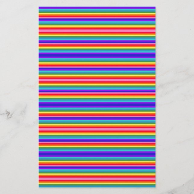 Kleine Streifen mit Regenbogenfarben Briefpapier (Vorderseite)