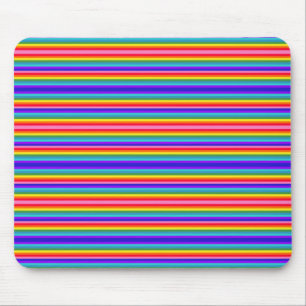Kleine Streifen mit Regenbogenfarben Mousepad