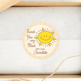 Kleine Sunshine Baby Dusche Vielen Dank Runder Aufkleber