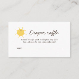 Kleine Sunshine Diaper Raffle Tickets Umschließung Begleitkarte