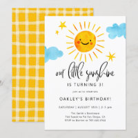 Kleine Sunshine Geburtstagsparty Einladung