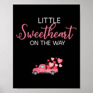 Kleine Süße auf dem Weg ins Pink Valentine Party Poster