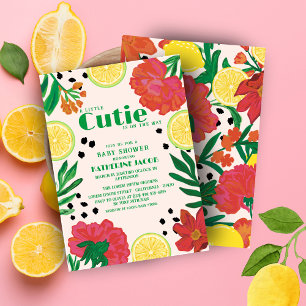 Kleine Süsse auf dem Weg Lemon Citrus Babydusche I Einladung