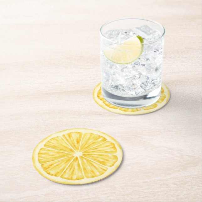 Kleine Süsse auf dem Weg Lemon Citrus Babydusche Runder Pappuntersetzer (Vor Ort)