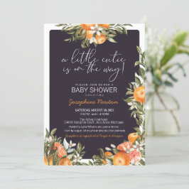 Kleine Süsse auf der Way Orange Citrus Baby Dusche Einladung