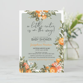 Kleine Süsse auf der Way Orange Citrus Baby Dusche Einladung