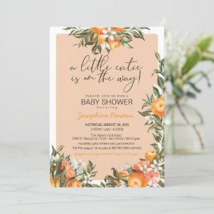 Kleine Süsse auf der Way Orange Citrus Baby Dusche Einladung