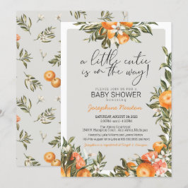 Kleine Süsse auf der Way Orange Citrus Baby Dusche Einladung