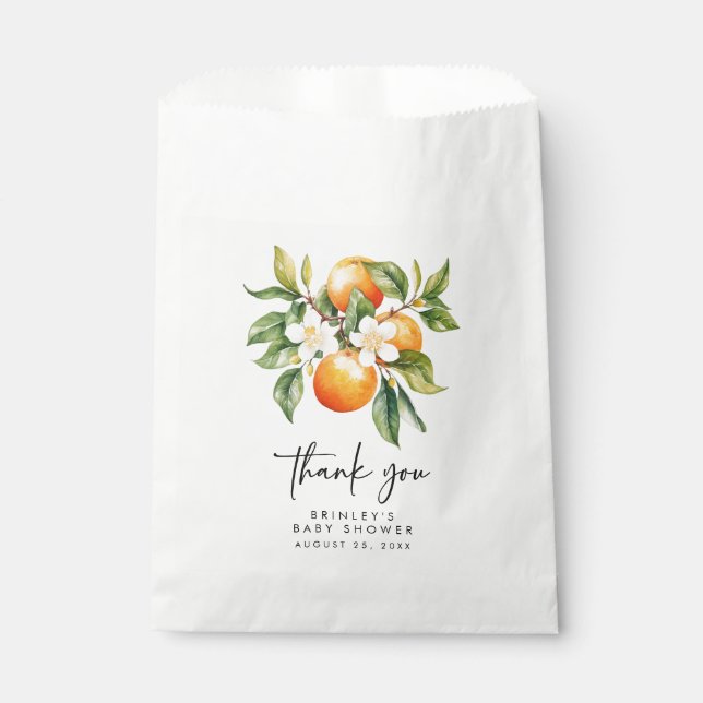 Kleine Süsse Baby Duwer Gefallen Bags Citrus Orang Geschenktütchen (Vorderseite)