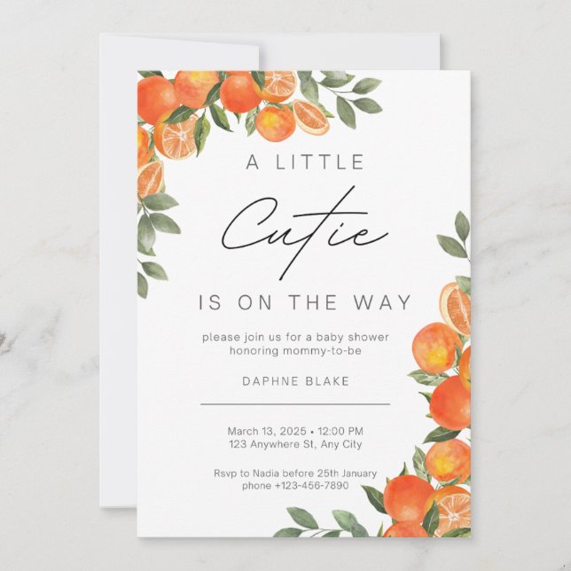 Kleine Süsse Baby Duwer Gender neutrale Einladung (Vorderseite)