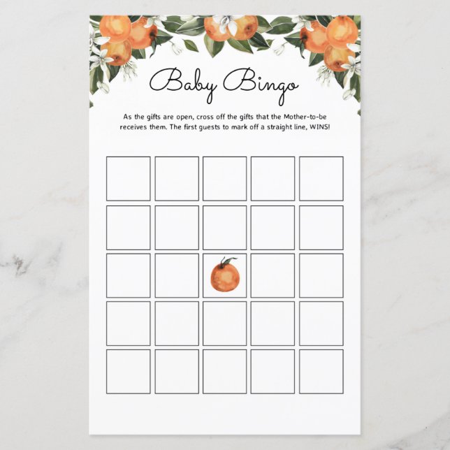 Kleine Süsse Baby Shower Games | Baby Bingo Game (Vorderseite)