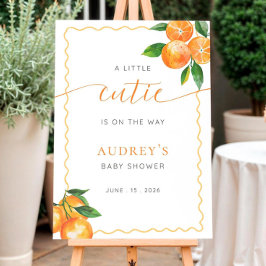 Kleine Süße Baby Shower Schild, Orange Citrus Will