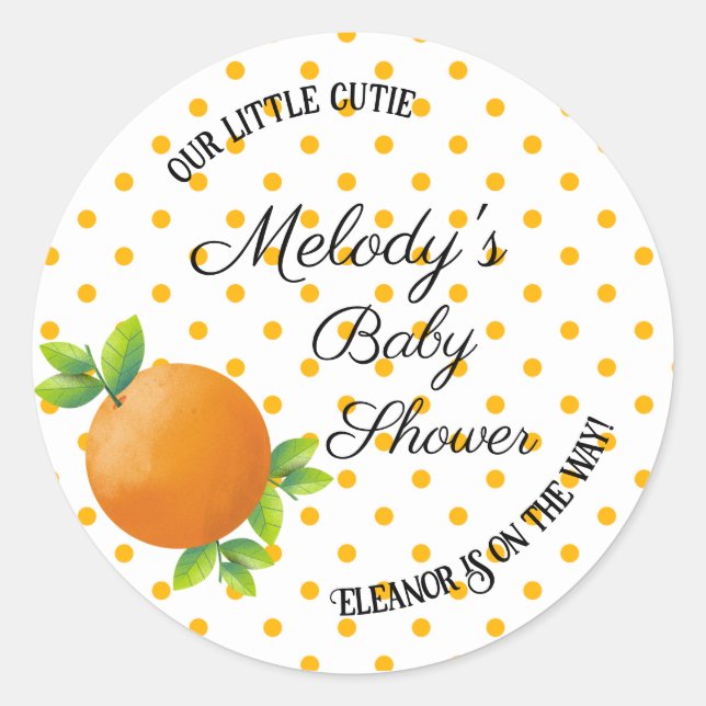 Kleine Süsse Baby Shower Stickers (Vorderseite)
