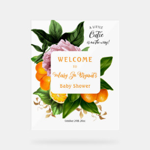 Kleine Süsse Babydusche Blüte und Obst Acrylschild