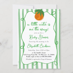 Kleine Süsse Babydusche Citrus Orange Babydusche Einladung