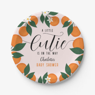 Kleine Süsse Babydusche Citrus Orange Party Pappteller