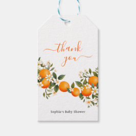 Kleine Süsse Babydusche Danke Orange Geschenkanhänger