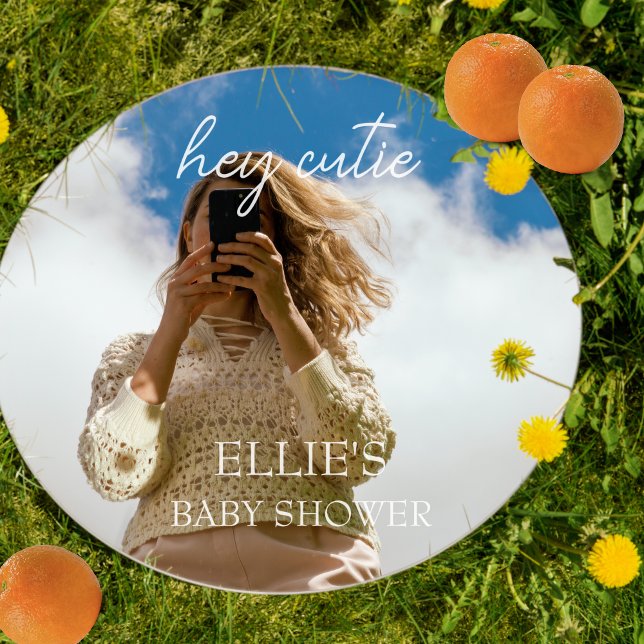 Kleine Süsse Babydusche Dekoration Fensteraufkleber (Hey Cutie | Little Cutie is on the Way Baby Shower Decor)