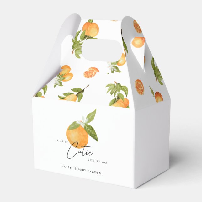 Kleine Süsse Babydusche Orangen Geschenkschachtel (Vorderseite)