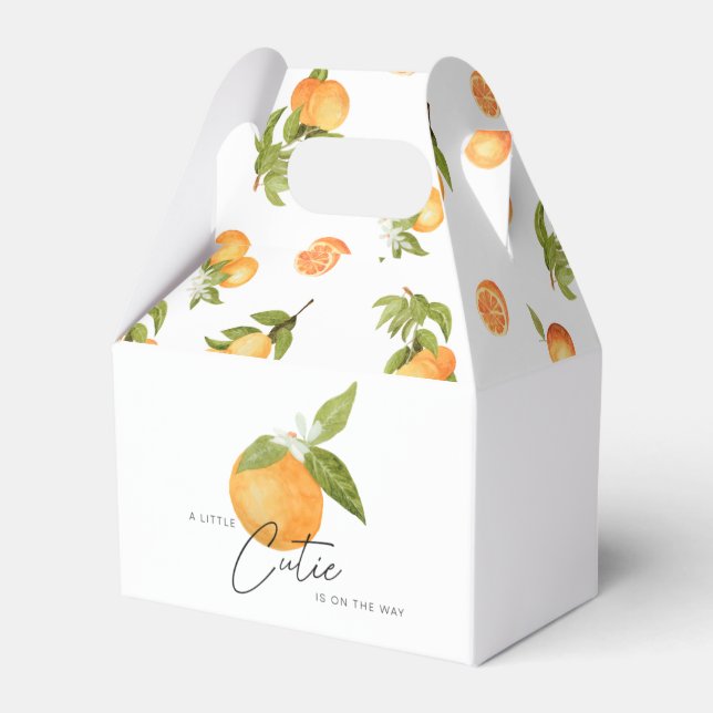 Kleine Süsse Babydusche Orangen Geschenkschachtel (Vorderseite)