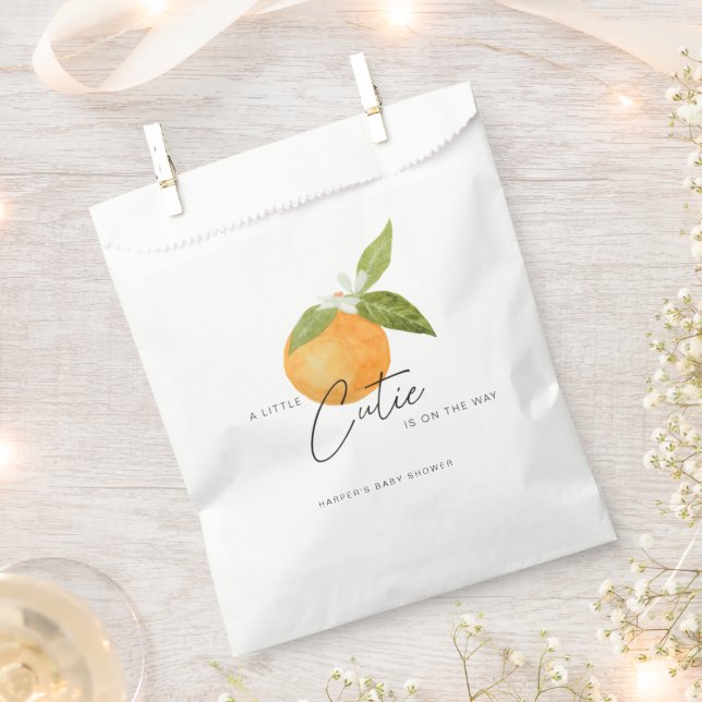Kleine Süsse Babydusche Orangen Geschenktütchen (Ausgeschnitten)