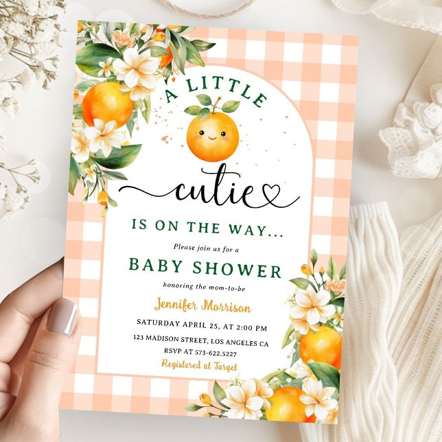 Kleine Süsse Babydusche Orangengeschlecht neutral Einladung (Von Creator hochgeladen)