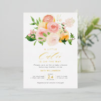 kleine süße Babyparty Goldfolie Einladung