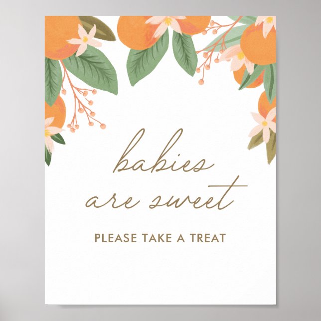 Kleine Süsse Citrus Baby Dusche Babys sind süß Poster (Vorne)