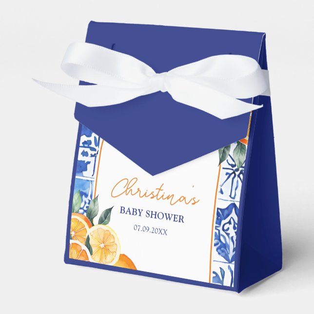Kleine Süsse Citrus Baby Dusche Geschenkschachtel (Vorderseite)