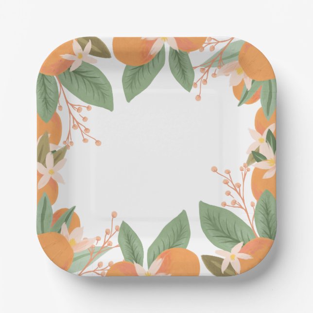 Kleine Süsse Citrus Baby Duschpapier Teller (Vorderseite)