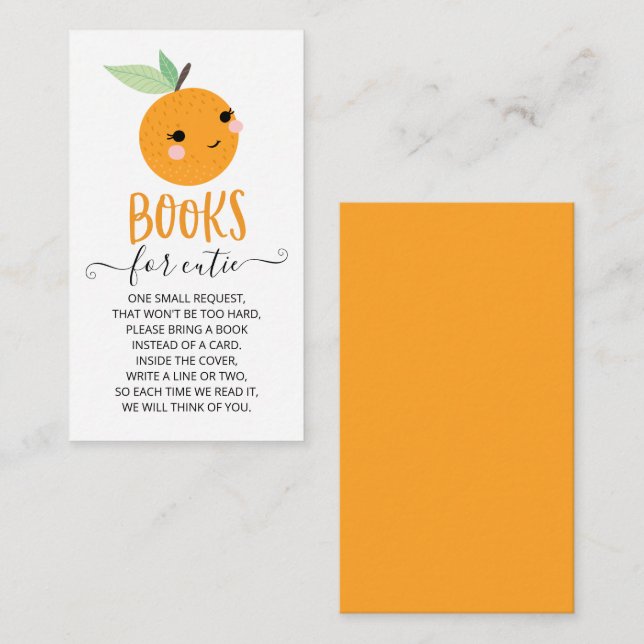 Kleine Süsse Citrus Babydusche Anfrage Begleitkarte (Vorne/Hinten)