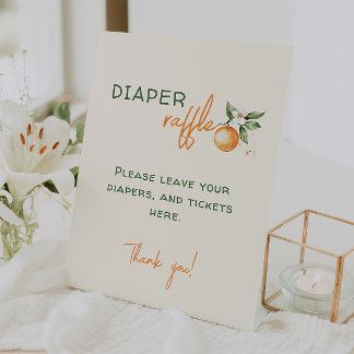 Kleine Süsse Citrus Babydusche Windelwanne Sockelschild