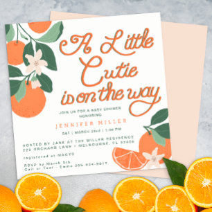 Kleine Süsse Citrus Botanical Baby Dusche Einladung