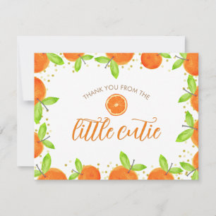 Kleine Süsse Citrus Orange Clementine Babydusche Dankeskarte