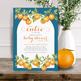 Kleine Süsse Citrus Orange Clementine Babydusche Einladung