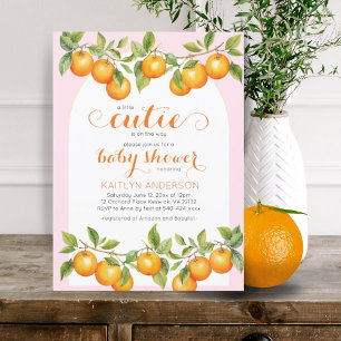 Kleine Süsse Citrus Orange Clementine Babydusche Einladung