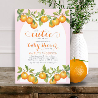Kleine Süsse Citrus Orange Clementine Babydusche Einladung