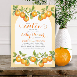 Kleine Süsse Citrus Orange Clementine Babydusche Einladung