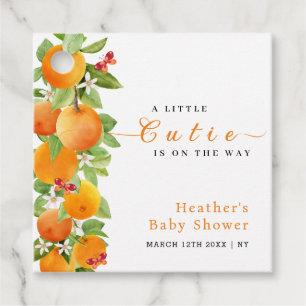 Kleine Süsse Citrus Orange Clementine Babydusche Geschenkanhänger