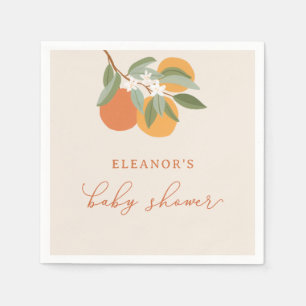 Kleine Süße Citrus-Orangen Baby Shower Serviette