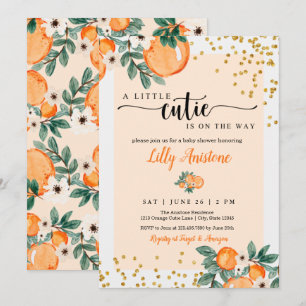 Kleine Süsse Clementine Orange Citrus Baby Dusche Einladung