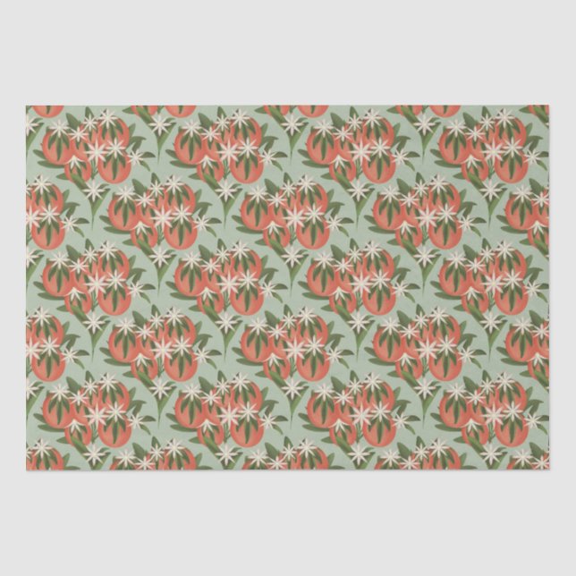 Kleine Süsse Clementine Sage Seidenpapier (Vorderseite)