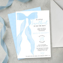 Kleine Süße Elegante Blaue Schleife Baby Shower