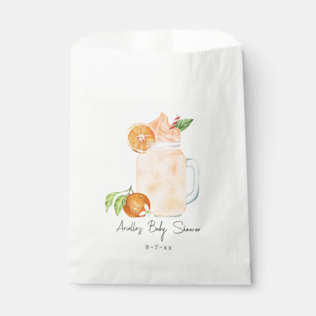 Kleine Süsse Fruchtsmoothie Girl Babydusche Geschenktütchen (Vorderseite)