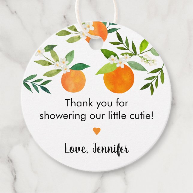 Kleine Süsse Grünpflanzen BläserBaby Dusche Geschenkanhänger (Vorderseite)