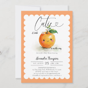 Kleine Süße Herz Orange Blütig Fette Babyparty Einladung