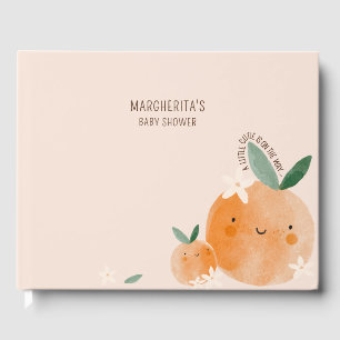 Kleine Süsse ist auf dem Weg Citrus Baby Dusche Gästebuch