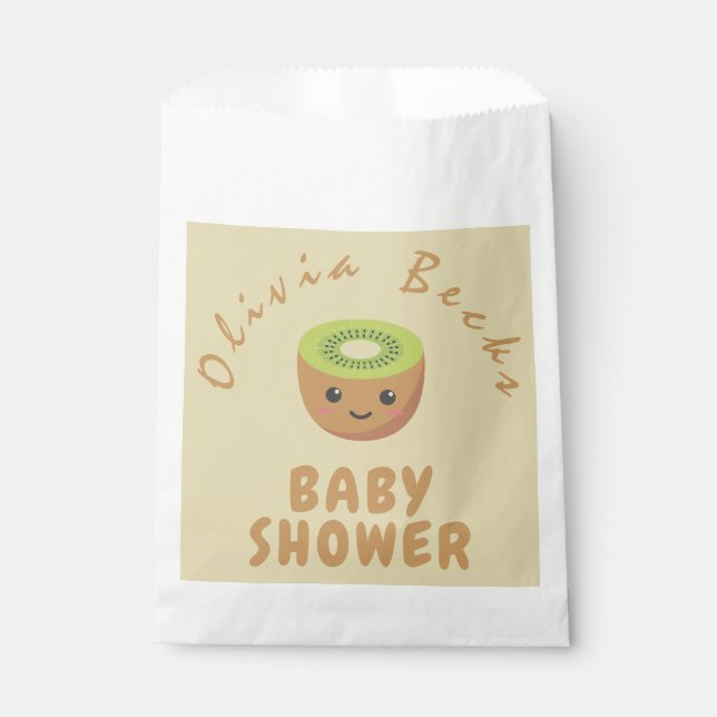 Kleine Süsse Kiwi Babydusche Geschenktütchen (Vorderseite)